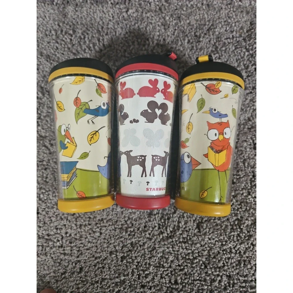 Set Of 3 Vintage Starbucks Mini Coffee Travel Mugs
